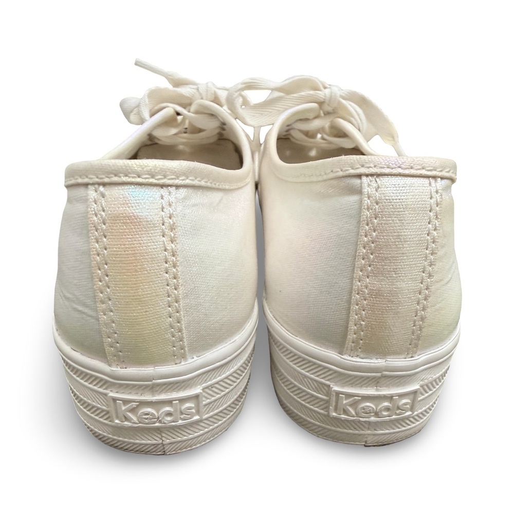 Keds Point Pearlized Lace Up Sneaker In White Size 7 - Picture 4 of 7